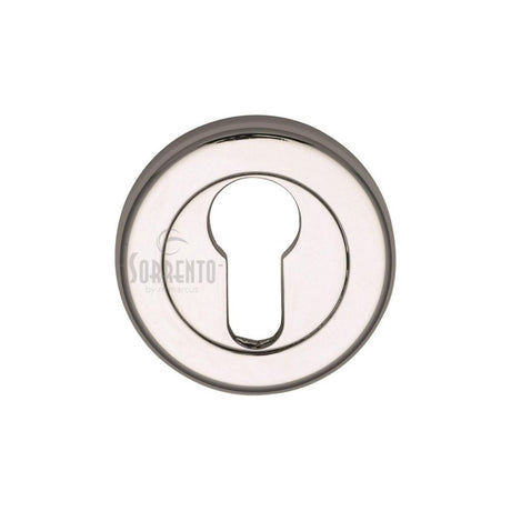 This is an image of a Sorrento - Euro Profile Cylinder Escutcheon Polished Chrome Finish, sc-0192-pc that is available to order from Trade Door Handles in Kendal.