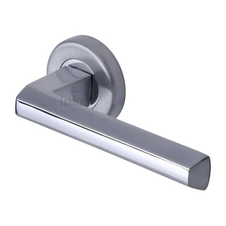 This is an image of a Sorrento - Door Handle Lever Latch on Round Rose Deda Design Apollo Finish, sc-4754-ap that is available to order from Trade Door Handles in Kendal.