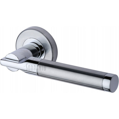 This is an image of a Sorrento - Door Handle Lever Latch on Round Rose Salo Design Apollo Finish, sc-4786-ap that is available to order from Trade Door Handles in Kendal.