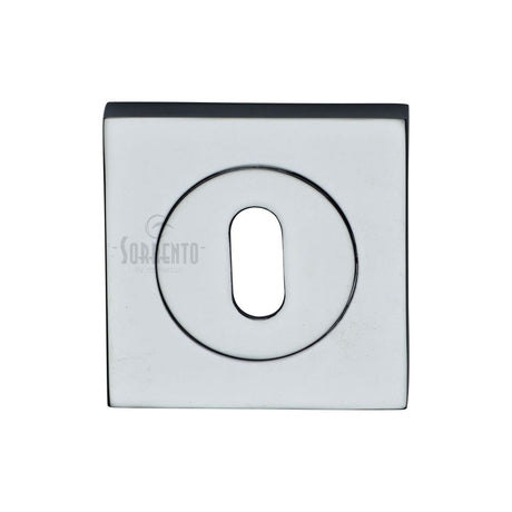 This is an image of a Sorrento - Keyhole Square Escutcheon Polished Chrome Finish, sc-sq0191-pc that is available to order from Trade Door Handles in Kendal.