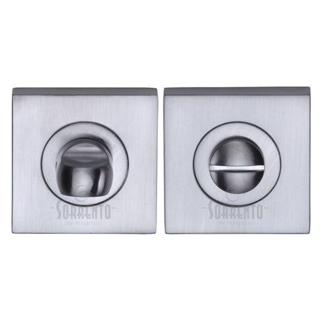 This is an image of a Sorrento - Square Thumbturn & Emergency Release Satin Chrome Finish, sc-sq0195-sc that is available to order from Trade Door Handles in Kendal.