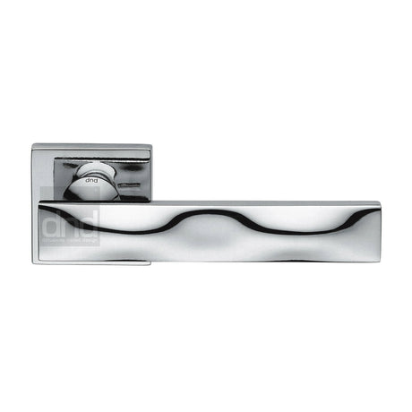This is an image of a DND - SIKE Door Handle on Square Rose Polished Chrome, sk18-pc that is available to order from Trade Door Handles in Kendal.
