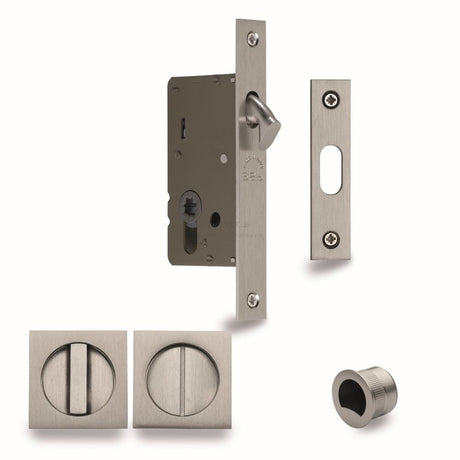 This is an image of a M.Marcus - SLD Lock C/W SQ Privacy Turns 40mm Satin Nickel, sq2308-40-sn that is available to order from Trade Door Handles in Kendal.