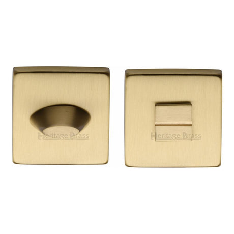 This is an image of a Heritage Brass - Square Thumbturn & Emergency Release Satin Brass Finish, sq4043-sb that is available to order from Trade Door Handles in Kendal.