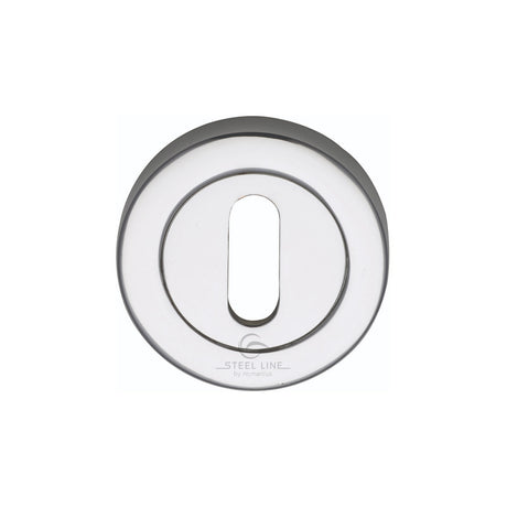 This is an image of a Steel Line Keyhole Escutcheon Stainless Steel Polished Stainless Steel finish, ss-890-p that is available to order from Trade Door Handles in Kendal.