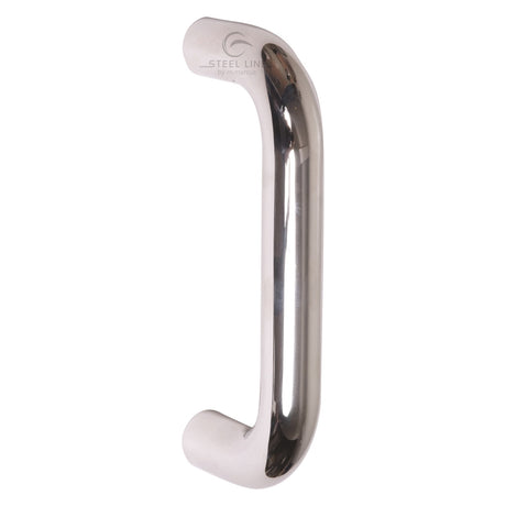 This is an image of a Steel Line Door Pull Handle Bolt Fix 150mm Polished Stainless Steel finish, ss-d190002-p that is available to order from Trade Door Handles in Kendal.