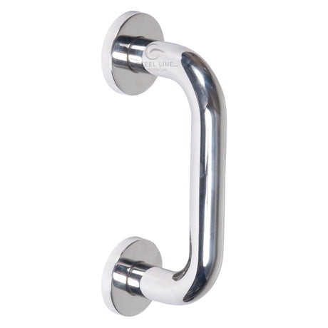 This is an image of a Steel Line Door Pull Handle Bolt Fix 150mm Polished Stainless Steel finish, ss-d220002-p that is available to order from Trade Door Handles in Kendal.