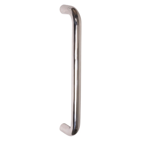 This is an image of a Steel Line Door Pull Handle Bolt Fix 425mm Polished Stainless Steel finish, ss-d220108-p that is available to order from Trade Door Handles in Kendal.