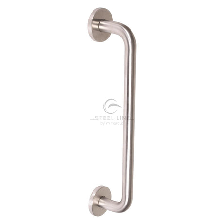 This is an image of a Steel Line Door Pull Handle Bolt Fix 600mm Satin Stainless Steel finish, ss-d220109-s that is available to order from Trade Door Handles in Kendal.
