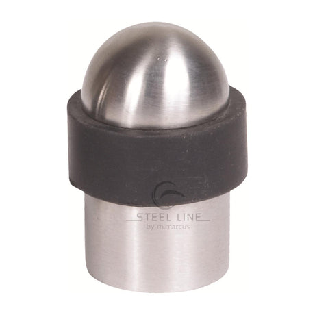 This is an image of a Steel Line Domed Door Stop Satin Stainless Steel finish, ss-stop005-s that is available to order from Trade Door Handles in Kendal.