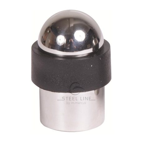 This is an image of a Steel Line Domed Door Stop Polished Stainless Steel Finish, ss-stop006-p that is available to order from Trade Door Handles in Kendal.