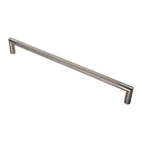 This is an image of a Eurospec - Mitred Knurled Pull Handle - Satin Stainless Steel that is availble to order from Trade Door Handles in Kendal.