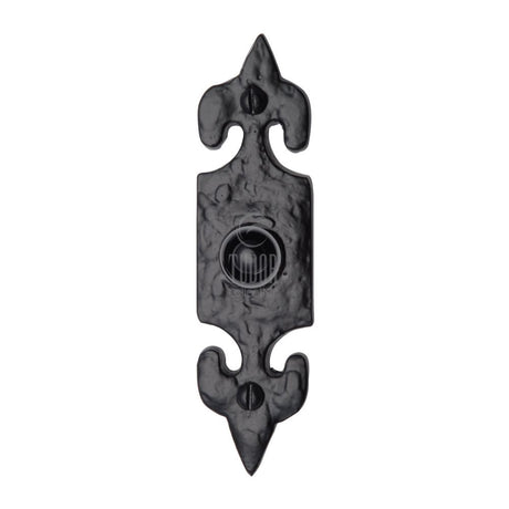 This is an image of a The Tudor Collection - Bell Push Black Iron, tc345 that is available to order from Trade Door Handles in Kendal.