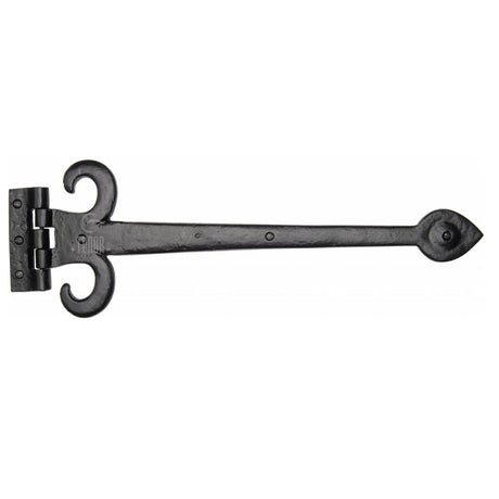 This is an image of a The Tudor Collection - Fleur de Lys Hinge 18" Black Iron, tc460-457 that is available to order from Trade Door Handles in Kendal.