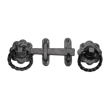 This is an image of a The Tudor Collection - Gate Latch Black Iron, tc543 that is available to order from Trade Door Handles in Kendal.