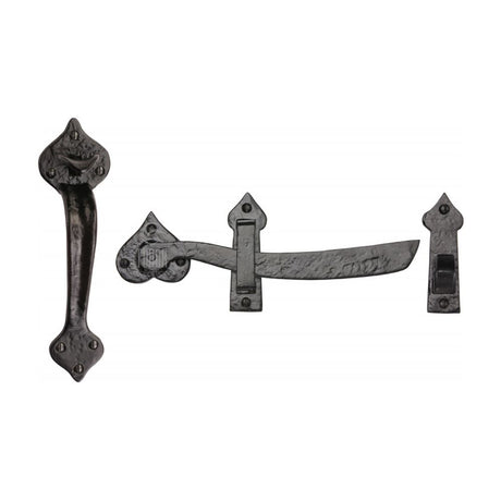 This is an image of a The Tudor Collection - Gate Latch Black Iron, tc567 that is available to order from Trade Door Handles in Kendal.