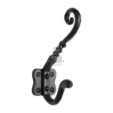 This is an image of a The Tudor Collection - Hat & Coat Hook Black Iron, tc670 that is available to order from Trade Door Handles in Kendal.