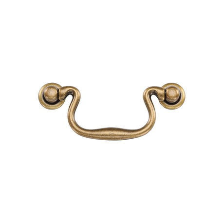 This is an image of a M.Marcus - Classic Drop Pull 96mm Distressed Brass Finish, tk3019-096-dbs that is available to order from Trade Door Handles in Kendal.