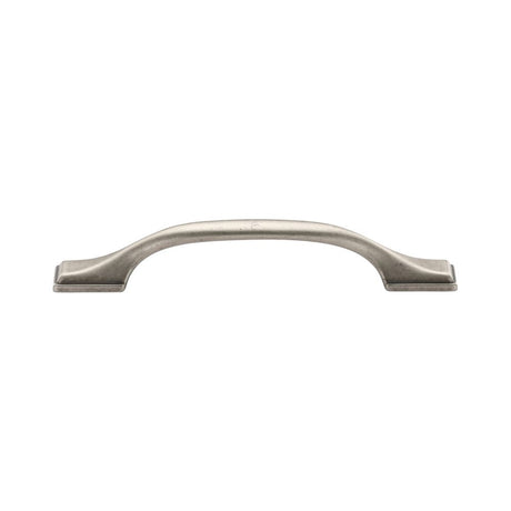 This is an image of a M.Marcus - Luca Cabinet Pull 128mm Distressed Pewter Finish, tk5090-128-dpw that is available to order from Trade Door Handles in Kendal.