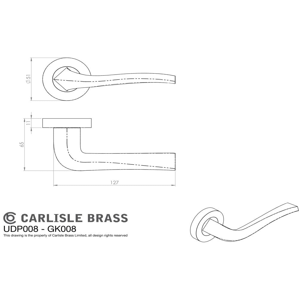 This image is a line drwaing of a Carlisle Brass - Sines Latch Pack - Ultimate Door Pack - Satin Nickel / Polished available to order from Trade Door Handles in Kendal
