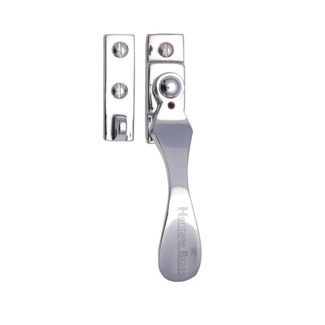 This is an image of a Heritage Brass - Casement Window Fastener Wedge Pattern Polished Chrome Finish, v1005-pc that is available to order from Trade Door Handles in Kendal.