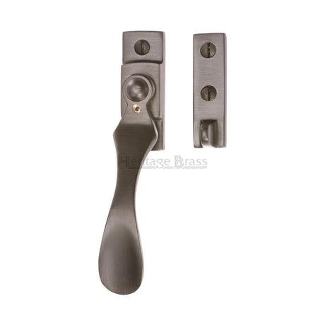 This is an image of a Heritage Brass - Casement Window Fastener Wedge Pattern Weather Stripped Design, v1005w-mb that is available to order from Trade Door Handles in Kendal.