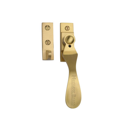 This is an image of a Heritage Brass - Casement Window Fastener Wedge Pattern Weather Stripped Design, v1005w-sb that is available to order from Trade Door Handles in Kendal.