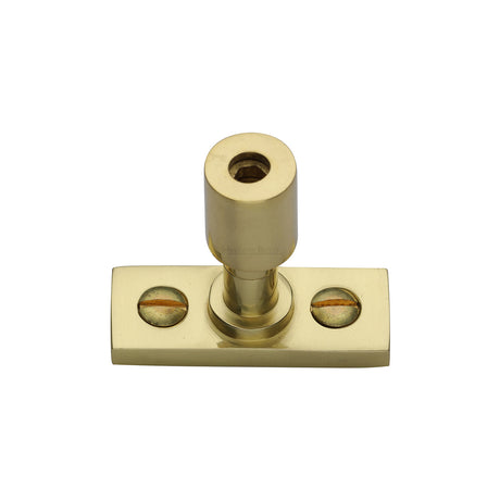 This is an image of a Heritage Brass - Casement Stay Locking Pin Polished Brass, v1007-pb that is available to order from Trade Door Handles in Kendal.