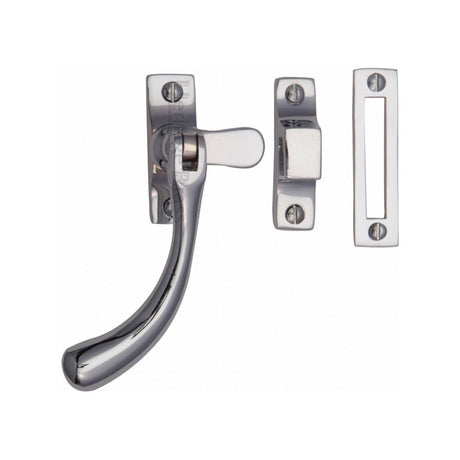 This is an image of a Heritage Brass - Casement Window Fastener Ball Design Polished Chrome Finish, v1008-mp-hp-pc that is available to order from Trade Door Handles in Kendal.
