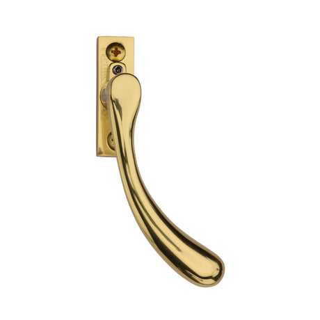 This is an image of a Heritage Brass - Right-Handed Espagnolette Handle Ball Design Polished Brass finish, v1009l-rh-pb that is available to order from Trade Door Handles in Kendal.