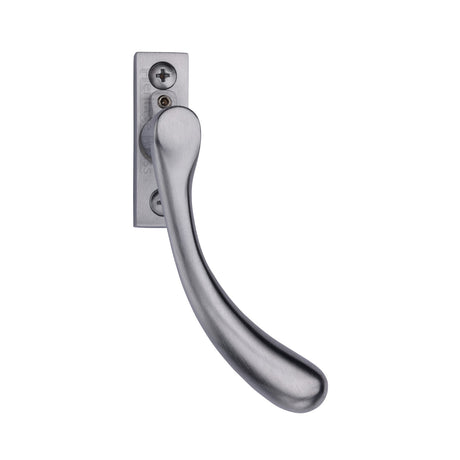 This is an image of a Heritage Brass - Right-Handed Espagnolette Handle Ball Design Satin Chrome finish, v1009l-rh-sc that is available to order from Trade Door Handles in Kendal.