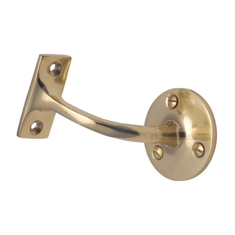 This is an image of a Heritage Brass - Handrail Bracket 2 1/2" Polished Brass Finish, v1030-64-pb that is available to order from Trade Door Handles in Kendal.