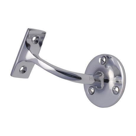 This is an image of a Heritage Brass - Handrail Bracket 3" Polished Chrome Finish, v1030-76-pc that is available to order from Trade Door Handles in Kendal.