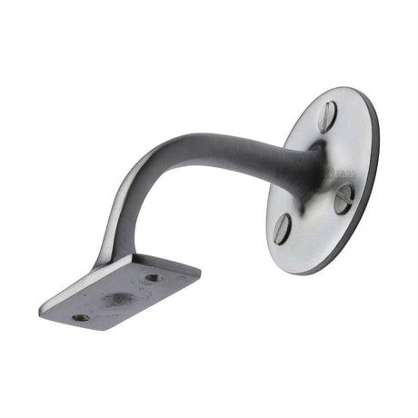 This is an image of a Heritage Brass - Handrail Bracket 3" Satin Chrome Finish, v1030-76-sc that is available to order from Trade Door Handles in Kendal.