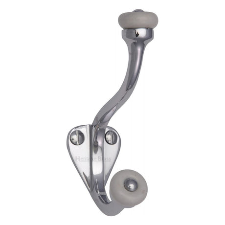 This is an image of a Heritage Brass - Hat & Coat Hook Polished Chrome Finish, v1048-pc that is available to order from Trade Door Handles in Kendal.