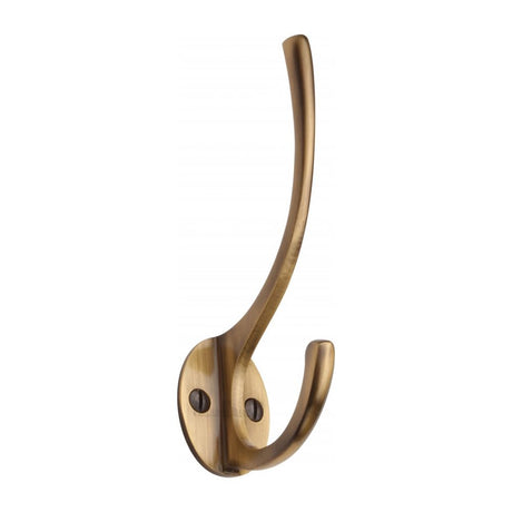 This is an image of a Heritage Brass - Hat & Coat Hook Antique Brass Finish, v1050-at that is available to order from Trade Door Handles in Kendal.