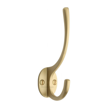 This is an image of a Heritage Brass - Hat & Coat Hook Satin Brass Finish, v1050-sb that is available to order from Trade Door Handles in Kendal.