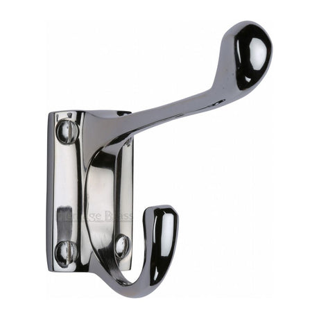 This is an image of a Heritage Brass - Hat & Coat Hook Polished Chrome Finish, v1056-pc that is available to order from Trade Door Handles in Kendal.