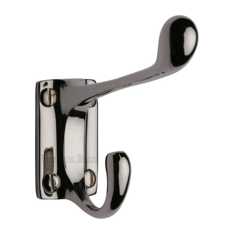 This is an image of a Heritage Brass - Hat & Coat Hook Polished Nickel Finish, v1056-pnf that is available to order from Trade Door Handles in Kendal.