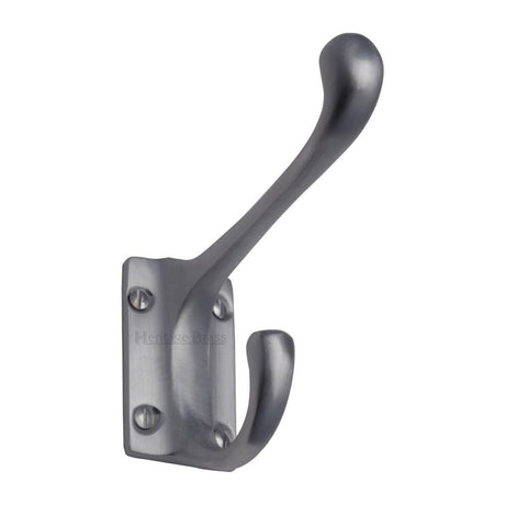 This is an image of a Heritage Brass - Hat & Coat Hook Satin Chrome Finish, v1056-sc that is available to order from Trade Door Handles in Kendal.