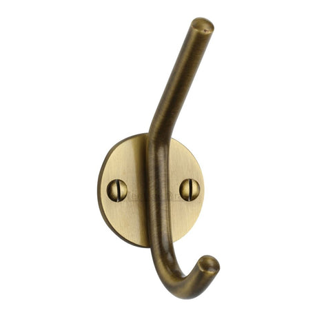 This is an image of a Heritage Brass - Hat & Coat Hook Antique Brass Finish, v1065-at that is available to order from Trade Door Handles in Kendal.