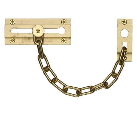 This is an image of a Heritage Brass - Door Chain Satin Brass Finish, v1070-sb that is available to order from Trade Door Handles in Kendal.