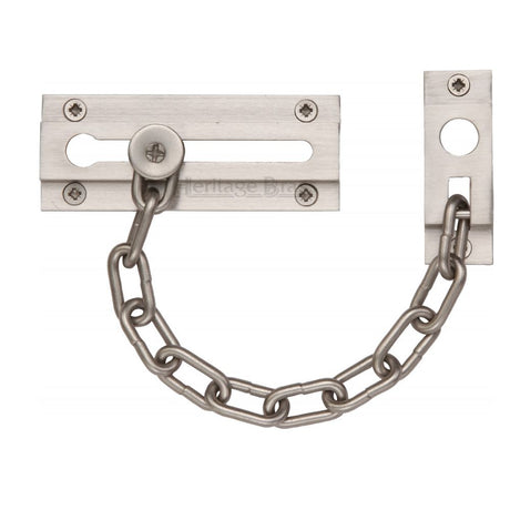 This is an image of a Heritage Brass - Door Chain Satin Nickel Finish, v1070-sn that is available to order from Trade Door Handles in Kendal.