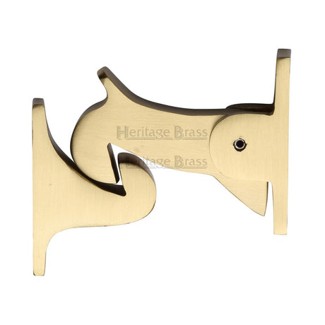 This is an image of a Heritage Brass - Door Holder Gravity Design Satin Brass Finish, v1074-sb that is available to order from Trade Door Handles in Kendal.