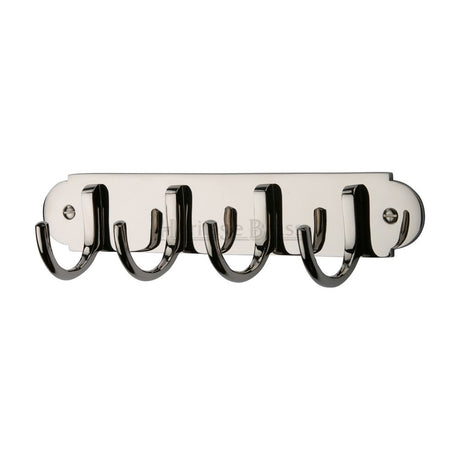 This is an image of a Heritage Brass - Coat Hooks on Plate Polished Nickel Finish, v1079-pnf that is available to order from Trade Door Handles in Kendal.
