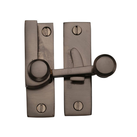 This is an image of a Heritage Brass - Sash Fastener Matt Bronze Finish, v1100-mb that is available to order from Trade Door Handles in Kendal.