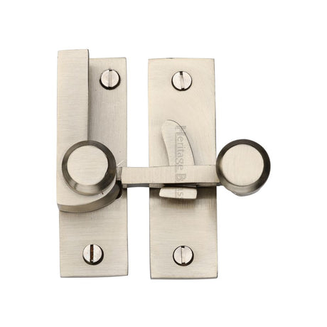 This is an image of a Heritage Brass - Sash Fastener Satin Nickel Finish, v1100-sn that is available to order from Trade Door Handles in Kendal.