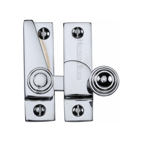 This is an image of a Heritage Brass - Sash Fastener Polished Chrome Finish, v1104-pc that is available to order from Trade Door Handles in Kendal.