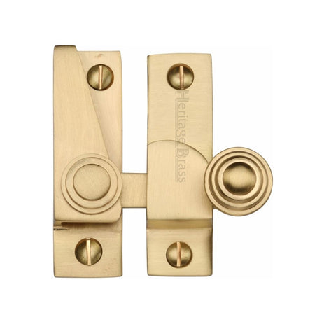 This is an image of a Heritage Brass - Sash Fastener Satin Brass Finish, v1104-sb that is available to order from Trade Door Handles in Kendal.
