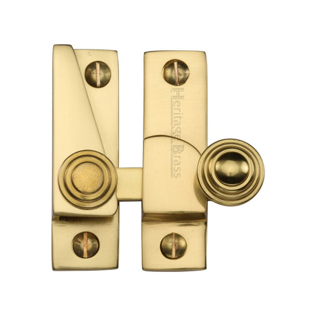This is an image of a Heritage Brass - Sash Fastener Unlacquered Brass Finish, v1104-ulb that is available to order from Trade Door Handles in Kendal.